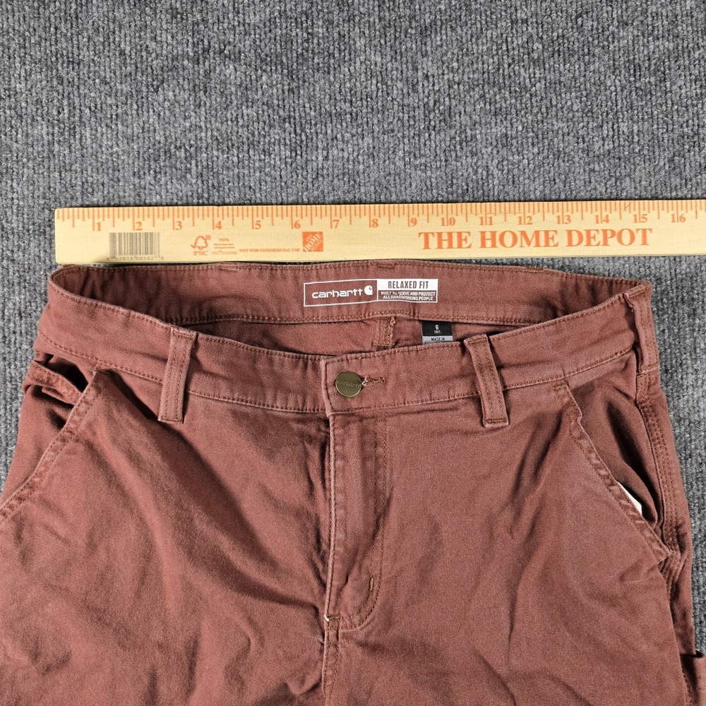 Carhartt Women's Relaxed Fit Canvas Work Pants Brown Size 6 Tall Carpenter - Picture 7 of 8